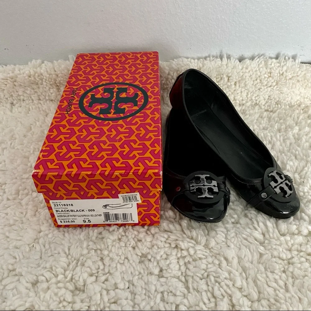 Tory Burch Aaden Black Patent Ballet Flats (Sz: 9.5) - Picture 7 of 8